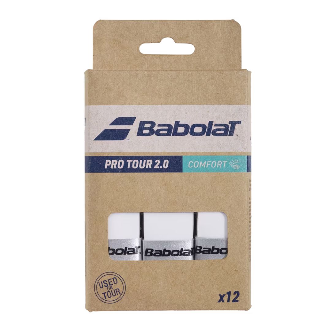 Babolat Pro Tour 2.0 Overgrips (12-pak, White)